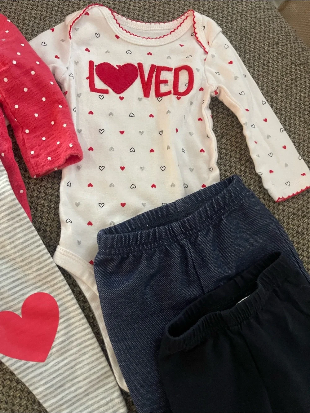 Carter's Pink 'Love You' Kids Leggings Set Lot -